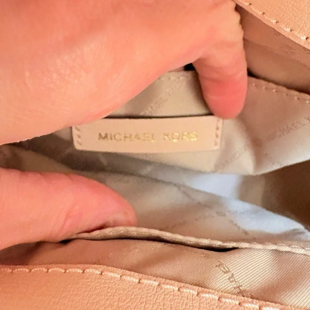 Michael kors pink Kinsley blossom embellished floral crossbody double flap bag